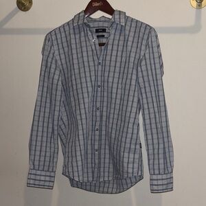 Boss Blue and White Striped Men's Shirt